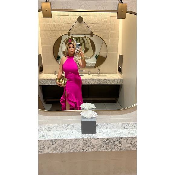 THEMOIRé Gold Leather Magnetic Button Closure Crossbody Clutch Purse Handbag - Picture 3 of 14